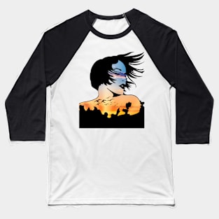 sunset withe beautiful marlene woman Baseball T-Shirt